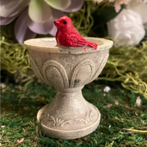 🐤 CERAMIC BIRD BATH FIGURINE 🐤 - Picture 2 of 4